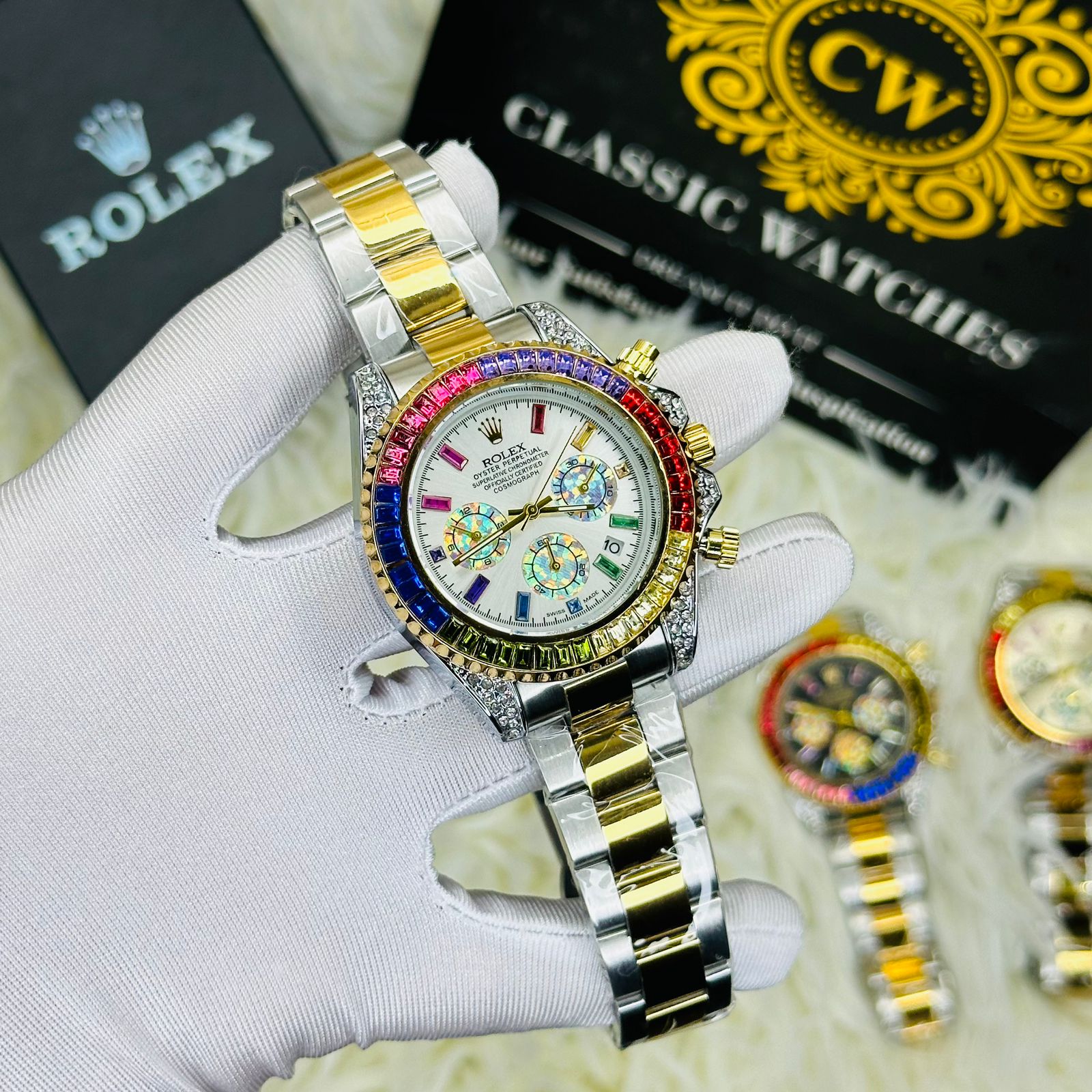 Premium Quality RLX Rainbow White Watches