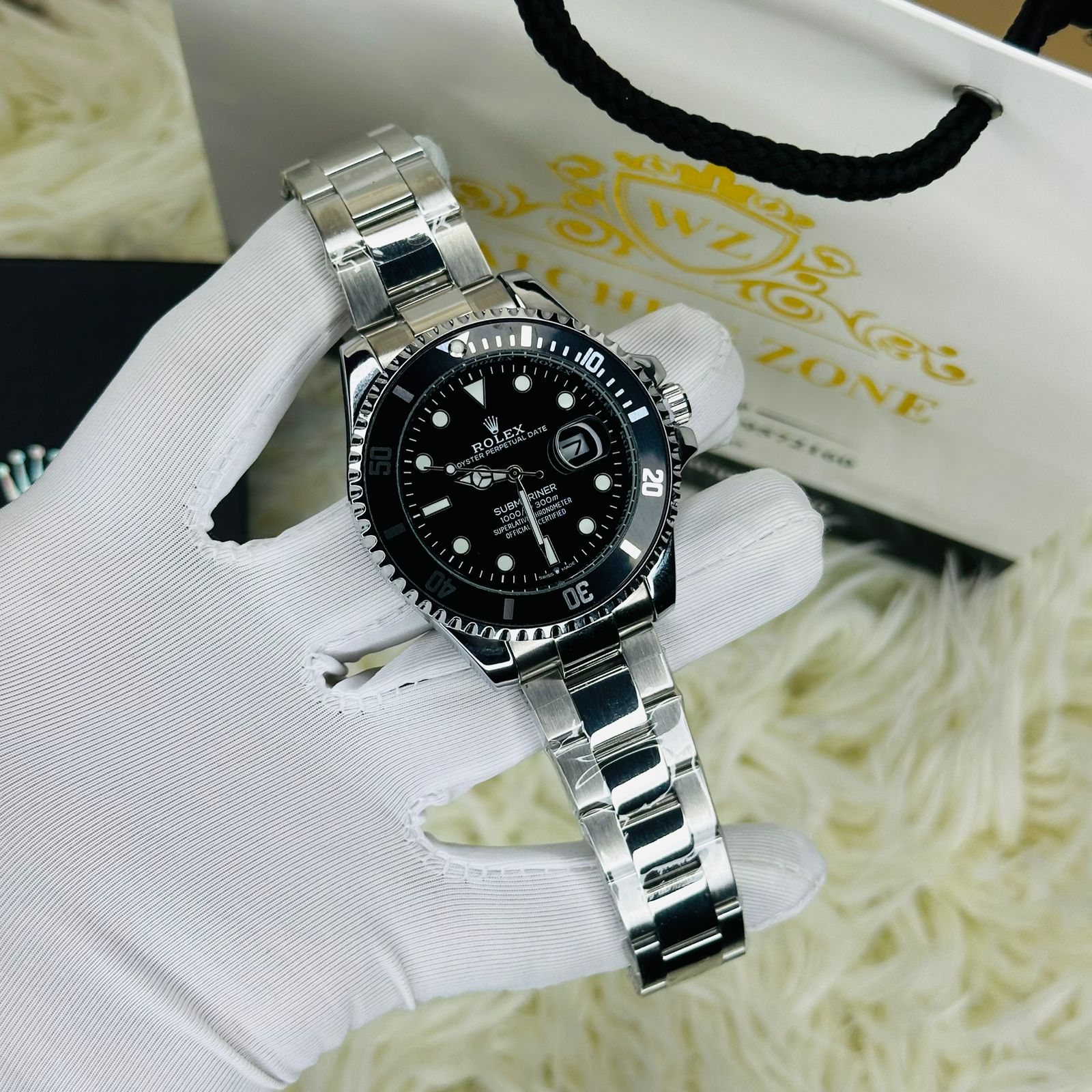 Premiume Quality RLX Submariner Watches Full Silver Dial Black